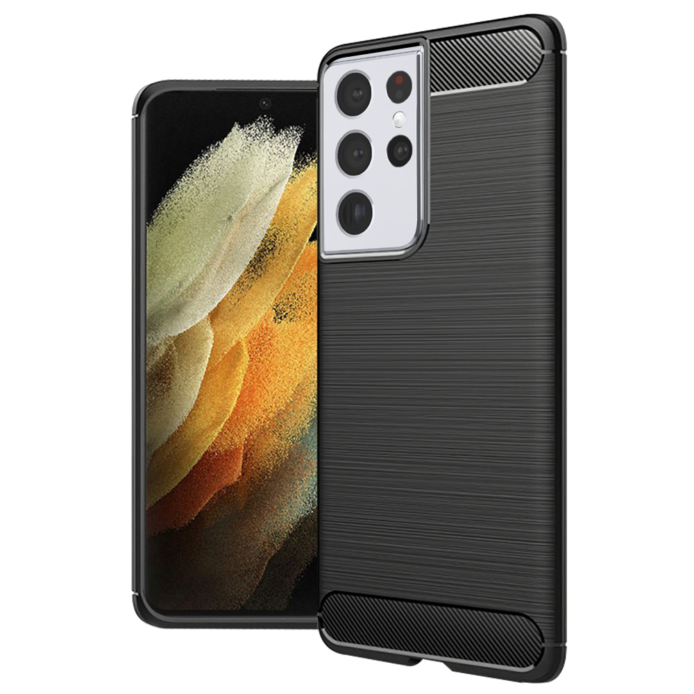Калъф за Samsung Galaxy S21 Ultra 5G - Techsuit CarbonFiber - Черен