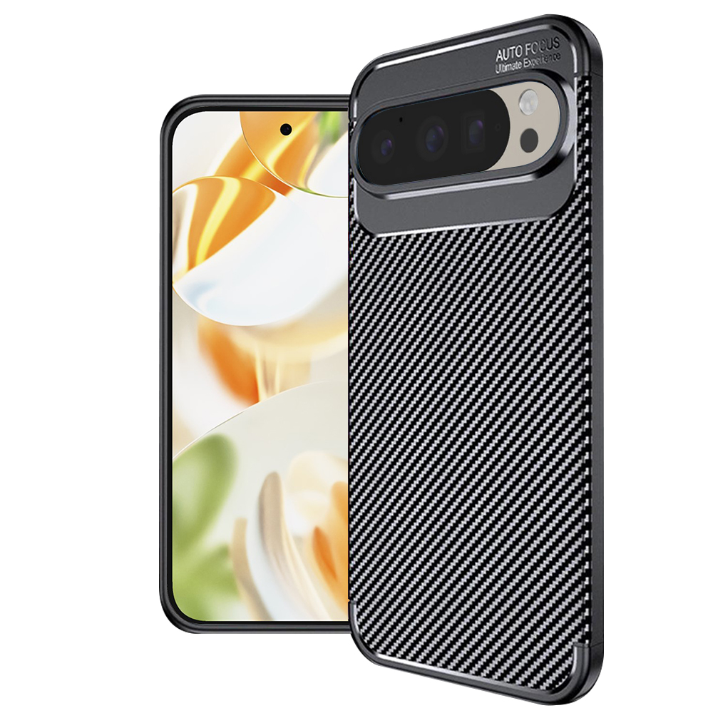 Калъф за Google Pixel 9 Pro - Techsuit CarbonFiber - Черен