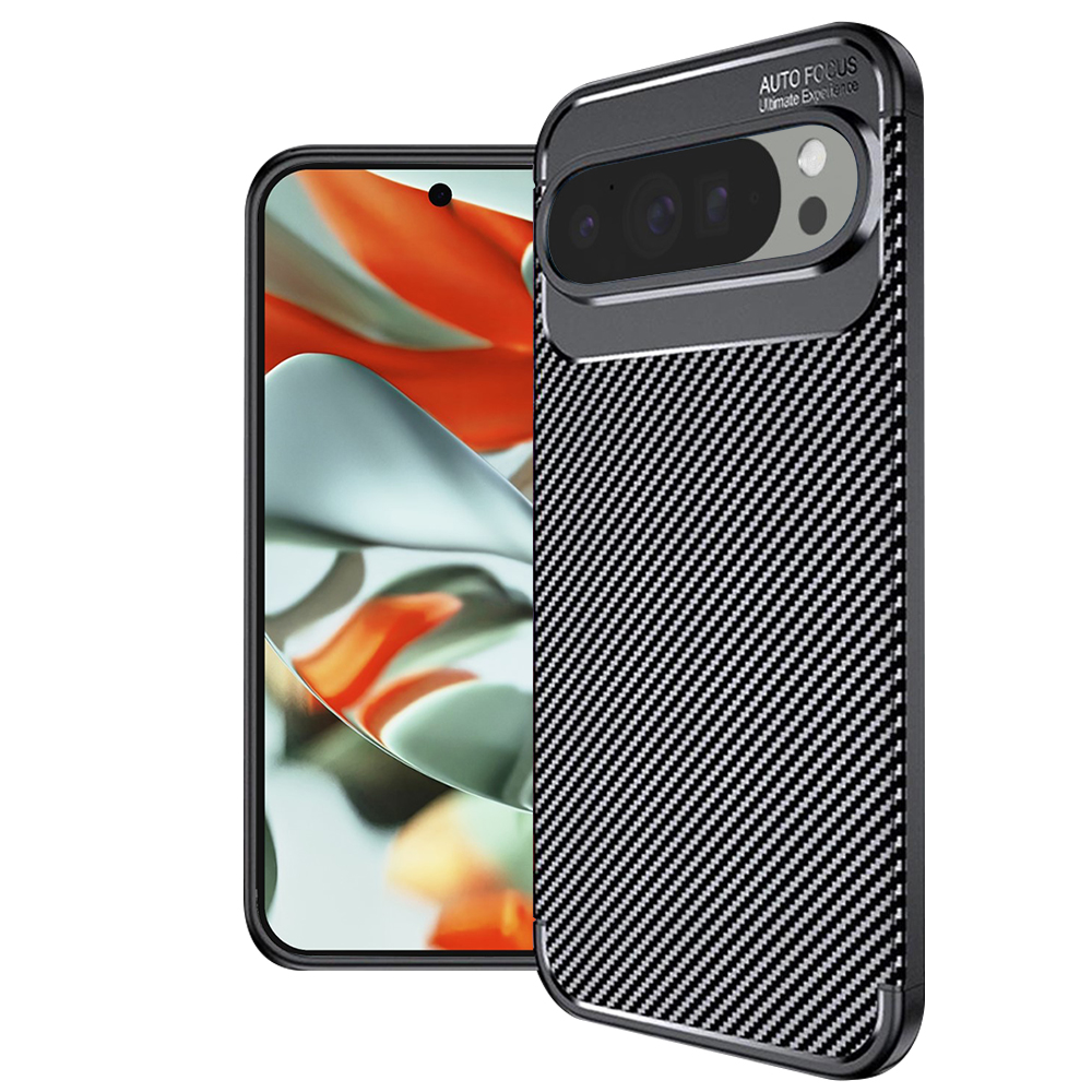 Калъф за Google Pixel 9 Pro XL - Techsuit CarbonFiber - Черен