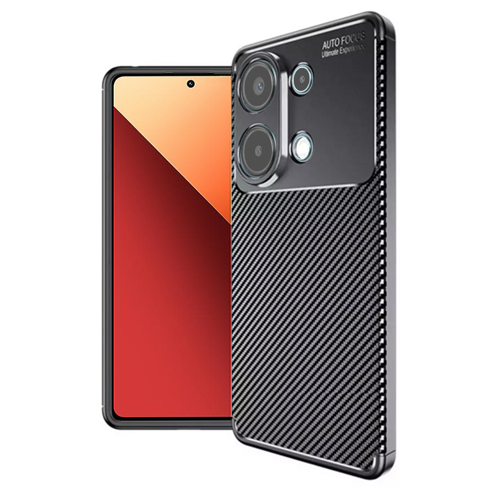 Калъф за Xiaomi Redmi Note 13 Pro 4G / Poco M6 Pro 4G - Techsuit CarbonFiber - Черен