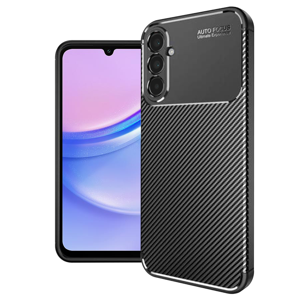 Калъф за Samsung Galaxy A15 4G / A15 5G - Techsuit CarbonFiber - Черен