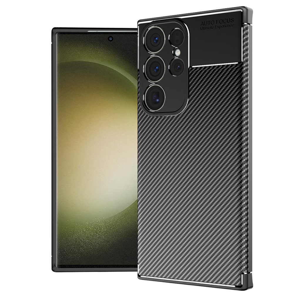 Калъф за Samsung Galaxy S23 Ultra - Techsuit CarbonFiber - Черен