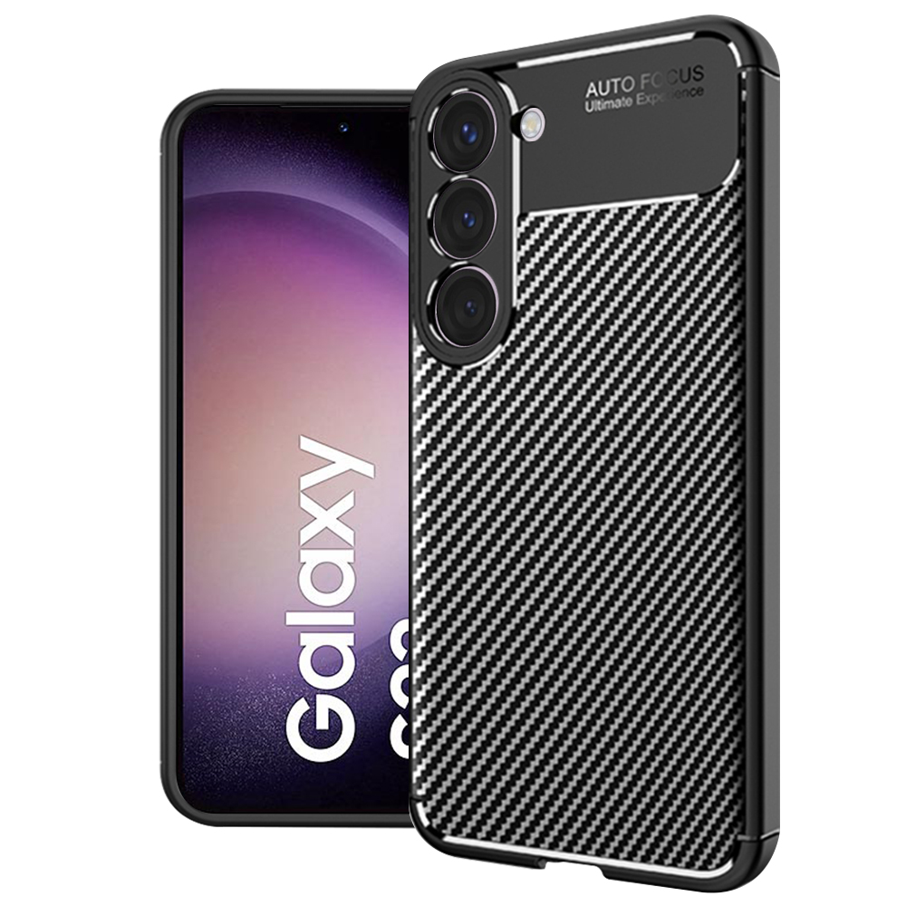 Калъф за Samsung Galaxy S23 - Techsuit CarbonFiber - Черен