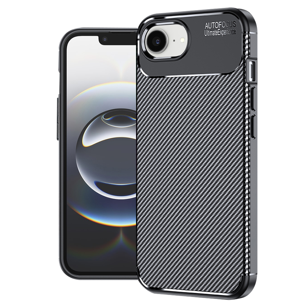 Калъф за iPhone 16e / iPhone 17e - Techsuit CarbonFiber - Черен