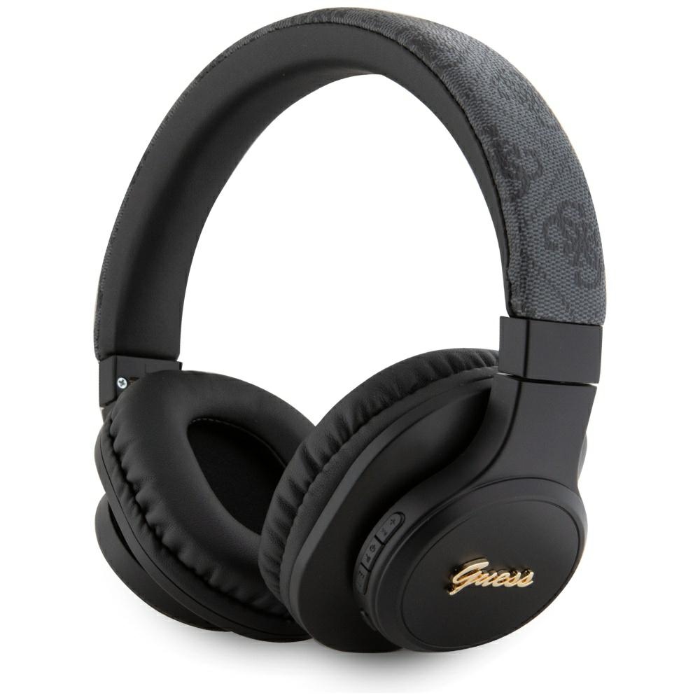 Безжични слушалки, Bluetooth 5.3, USB-C, Over-ear, 300mAh - Guess 4G Tone on Tone Script Logo (GUBH604FEMK) - черни