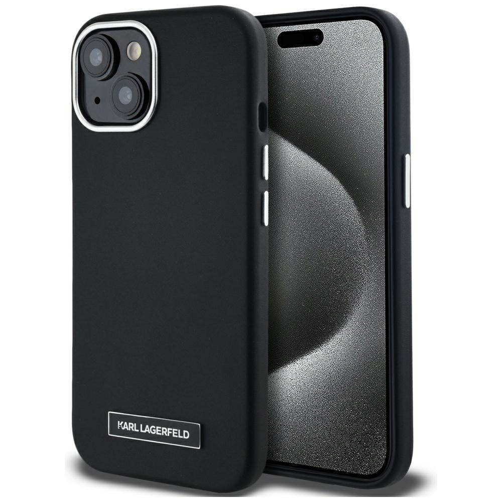 Калъф за IPhone 15 - Karl Lagerfeld Leather MagSafe (KLHMP15SPGMSRPK) - FW Metal Plate