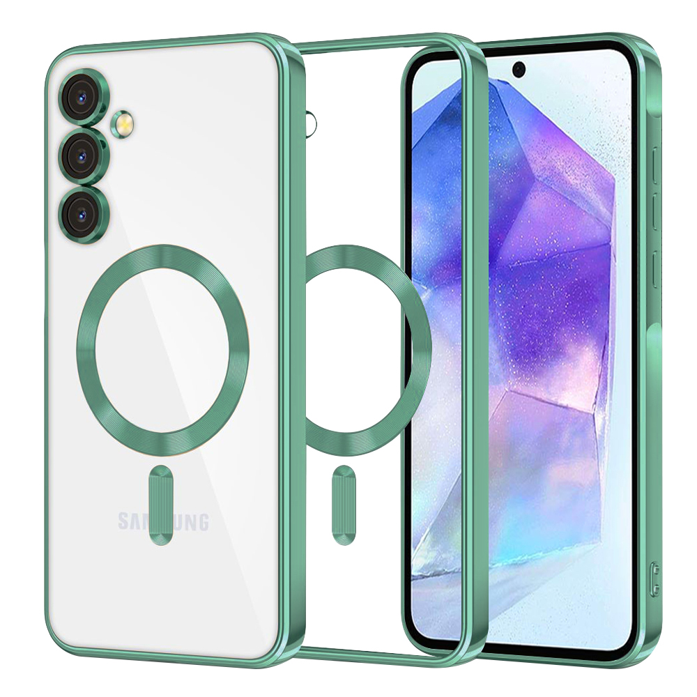 Калъф за Samsung Galaxy A55 5G - Techsuit Luxury Crystal MagSafe - Светлозелен