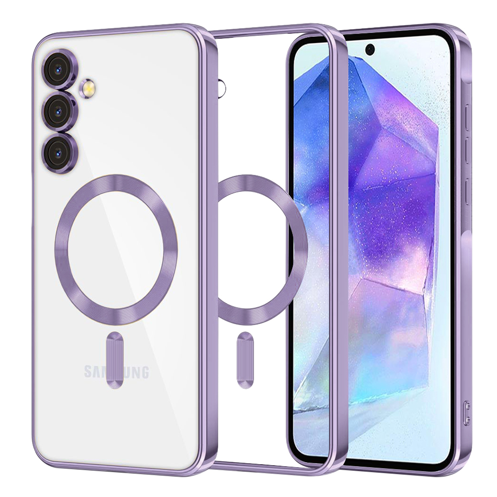 Калъф за Samsung Galaxy A55 5G - Techsuit Luxury Crystal MagSafe - Светло лилав