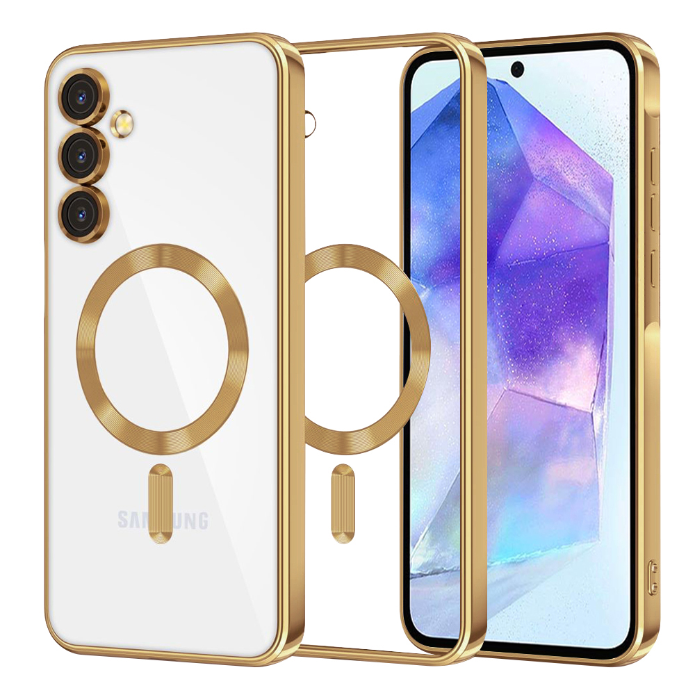 Калъф за Samsung Galaxy Galaxy A55 5G - Techsuit Luxury Crystal MagSafe - Златен