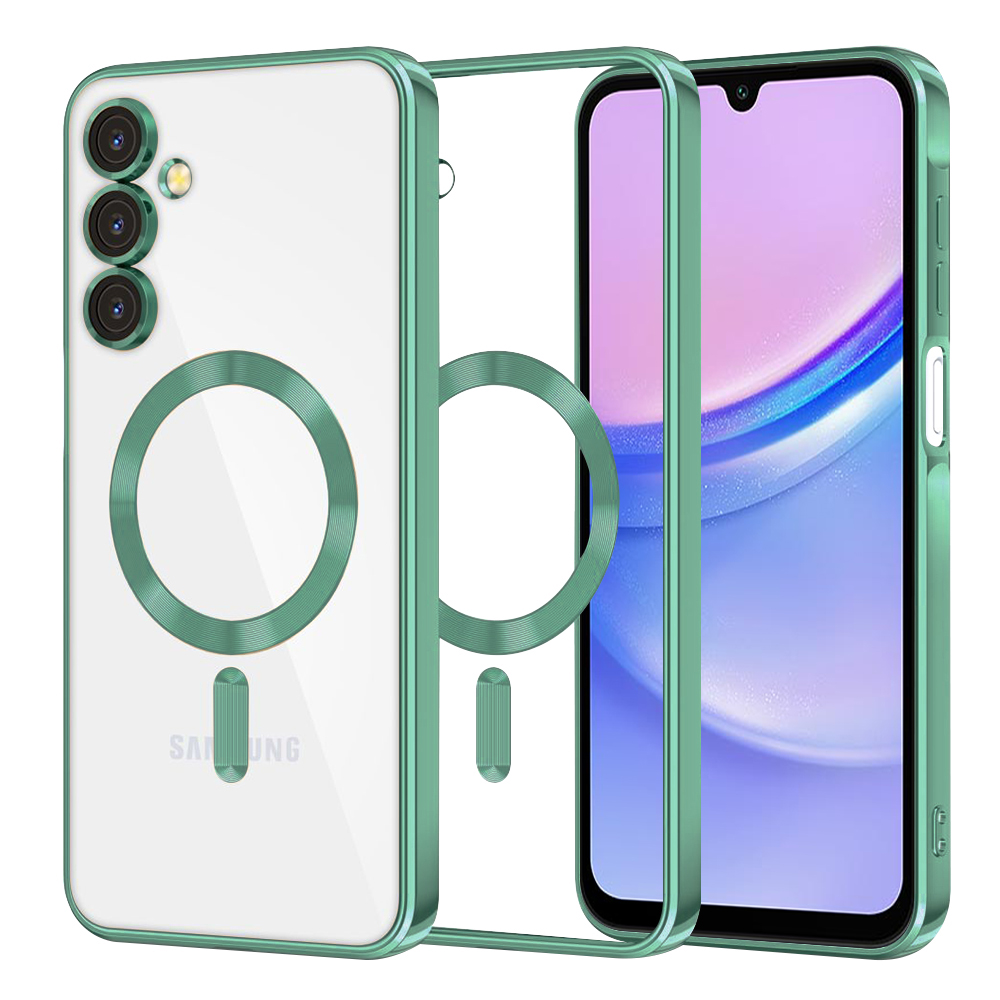 Калъф за Samsung Galaxy A15 4G / A15 5G - Techsuit Luxury Crystal MagSafe - Светлозелен