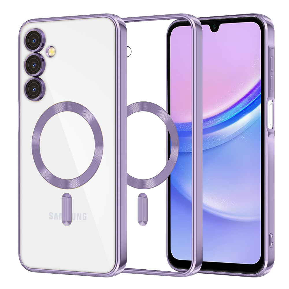 Калъф за Samsung Galaxy A15 4G / A15 5G - Techsuit Luxury Crystal MagSafe - Светло лилав
