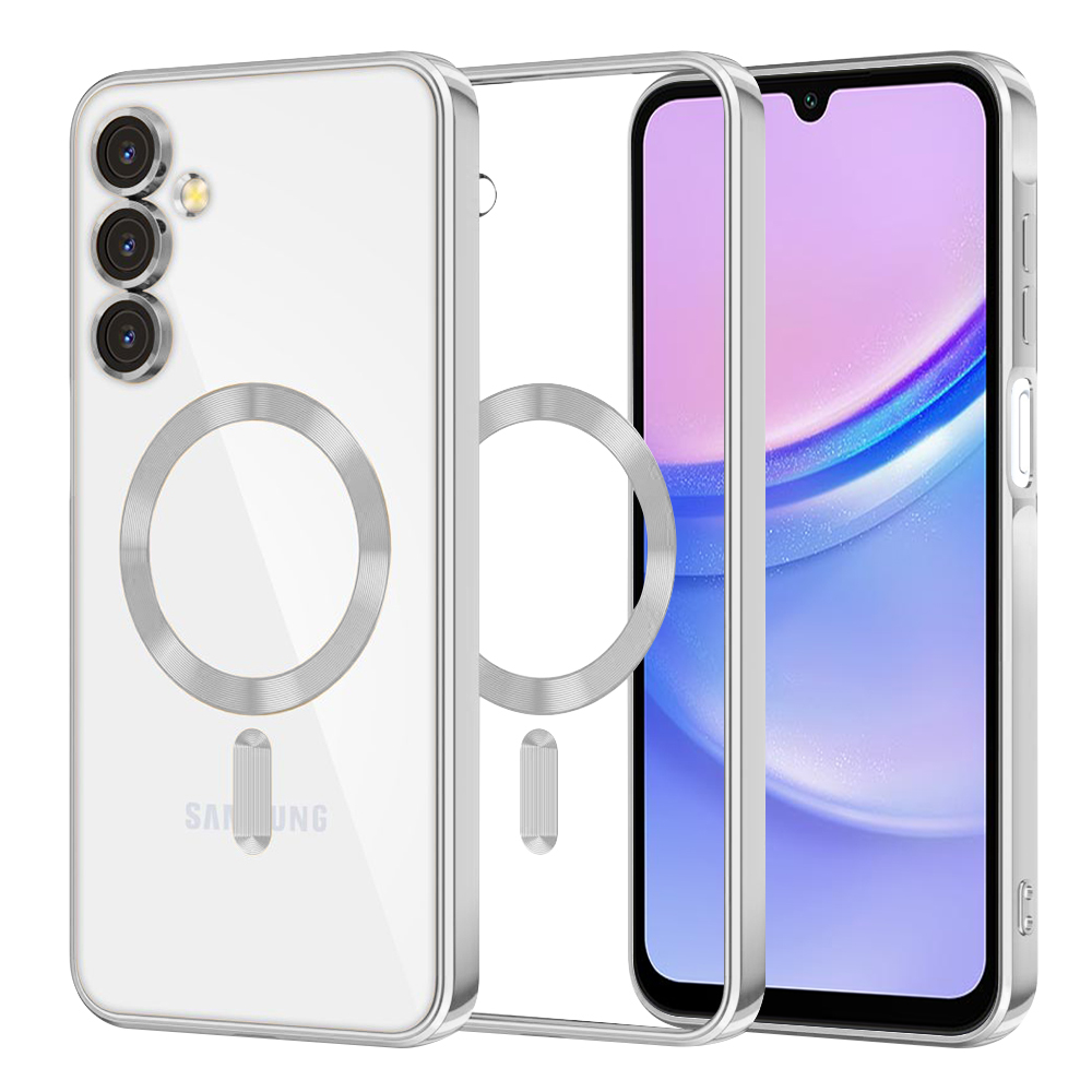 Калъф за Samsung Galaxy A15 4G / A15 5G - Techsuit Luxury Crystal MagSafe - Сребрист