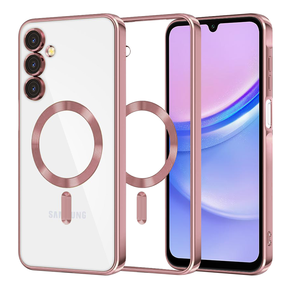 Калъф за Samsung Galaxy A15 4G / A15 5G - Techsuit Luxury Crystal MagSafe - Розов