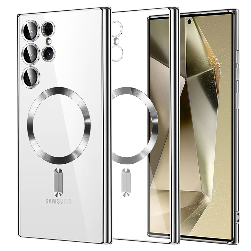 Калъф за Samsung Galaxy S24 Ultra - Techsuit Luxury Crystal MagSafe - Сребрист