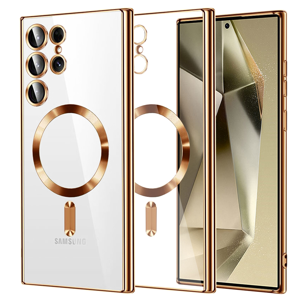 Калъф за Samsung Galaxy S24 Ultra - Techsuit Luxury Crystal MagSafe - Златен