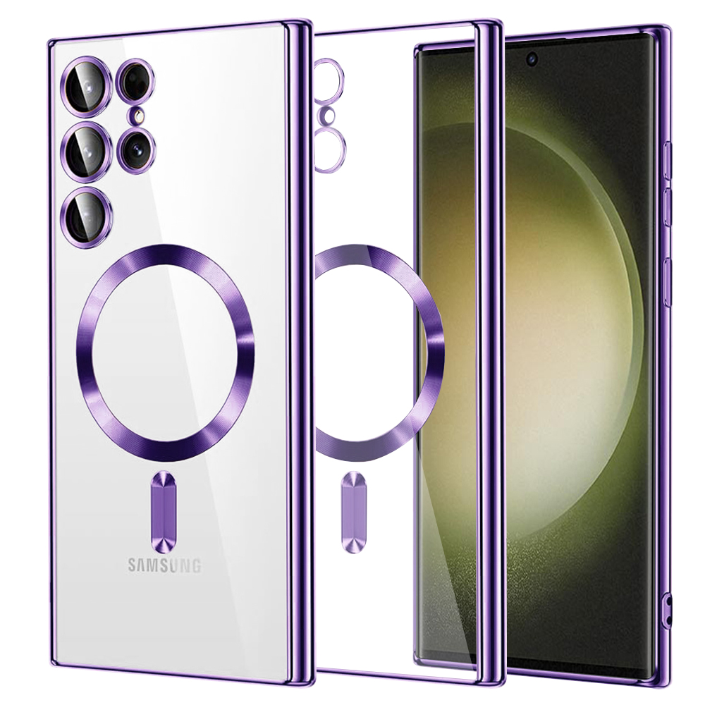 Калъф за Samsung Galaxy S23 Ultra - Techsuit Luxury Crystal MagSafe - Светло лилав