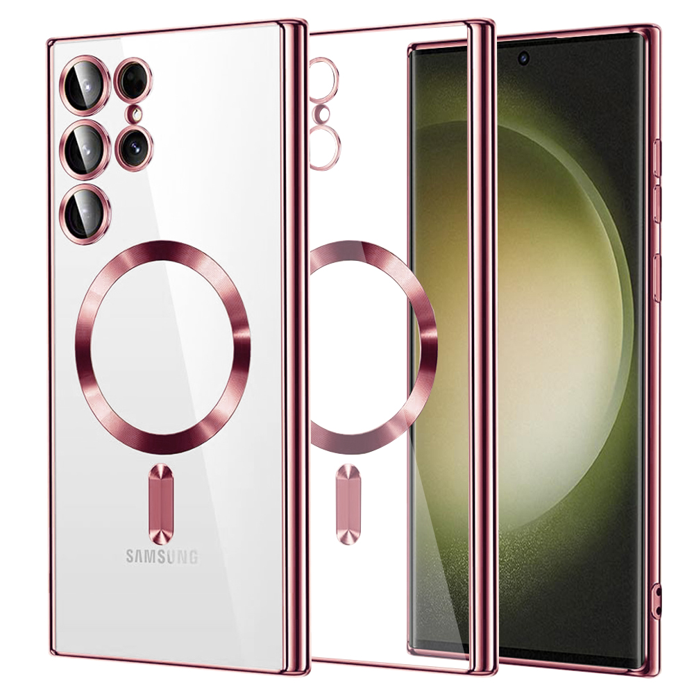 Калъф за Samsung Galaxy S23 Ultra - Techsuit Luxury Crystal MagSafe - Розов