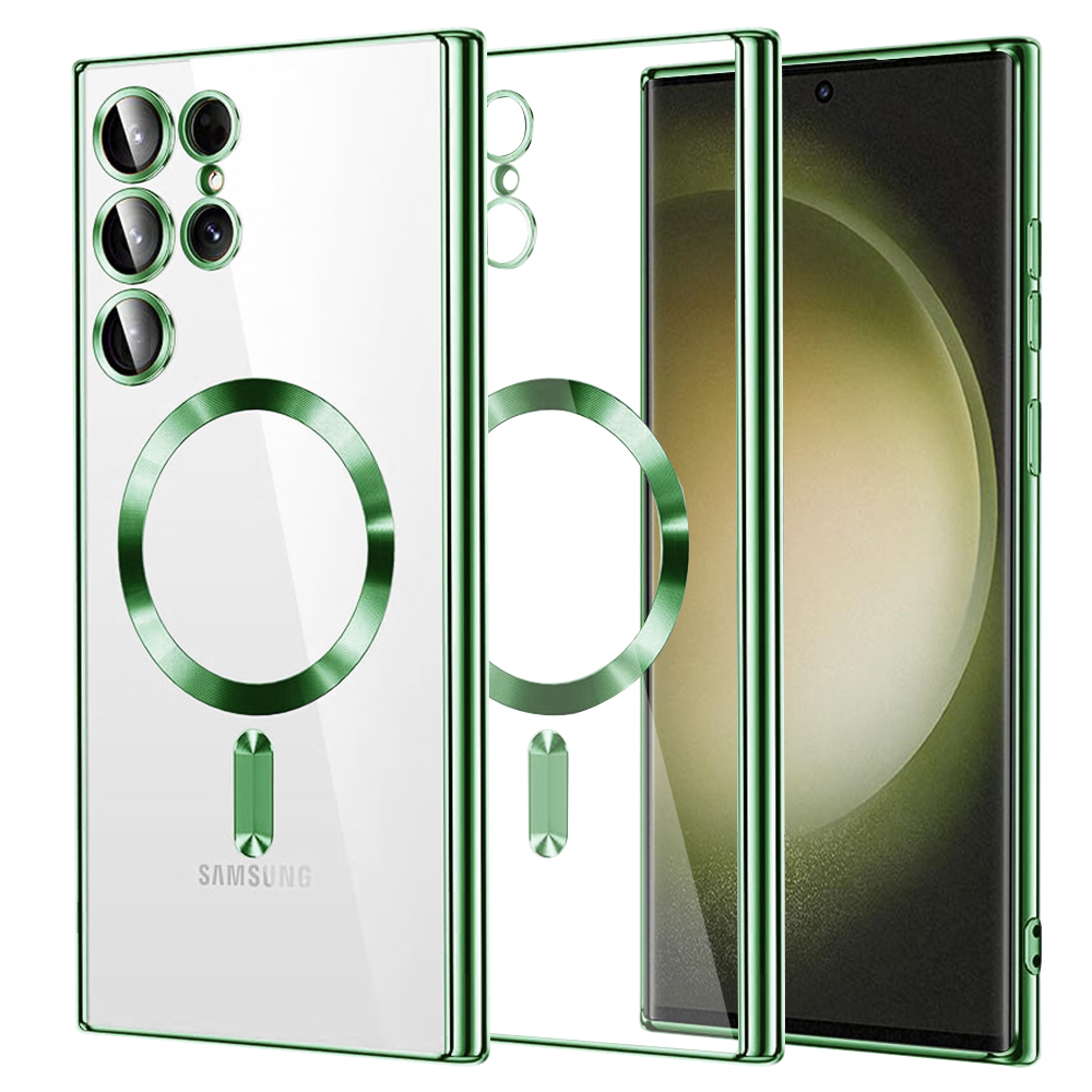 Калъф за Samsung Galaxy S23 Ultra - Techsuit Luxury Crystal MagSafe - Светлозелен