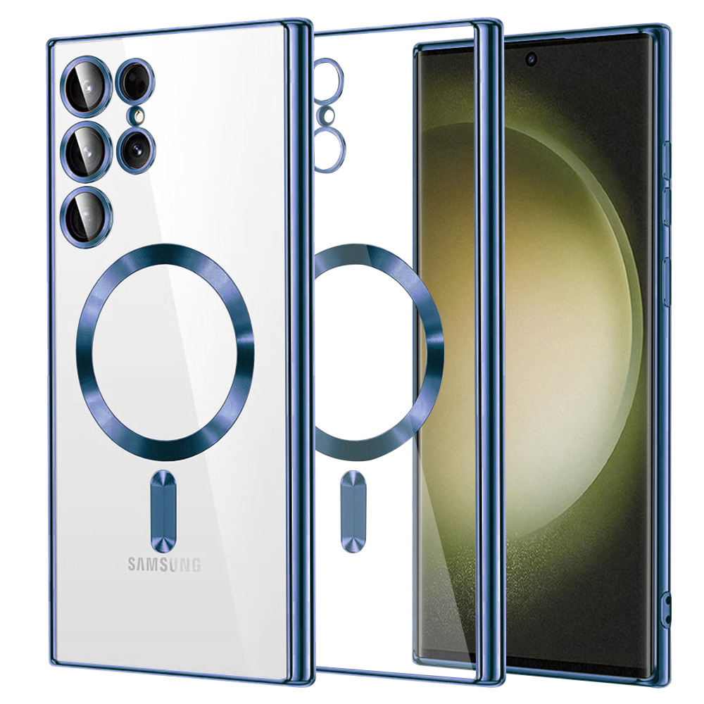 Калъф за Samsung Galaxy S23 Ultra - Techsuit Luxury Crystal MagSafe - Deep Син