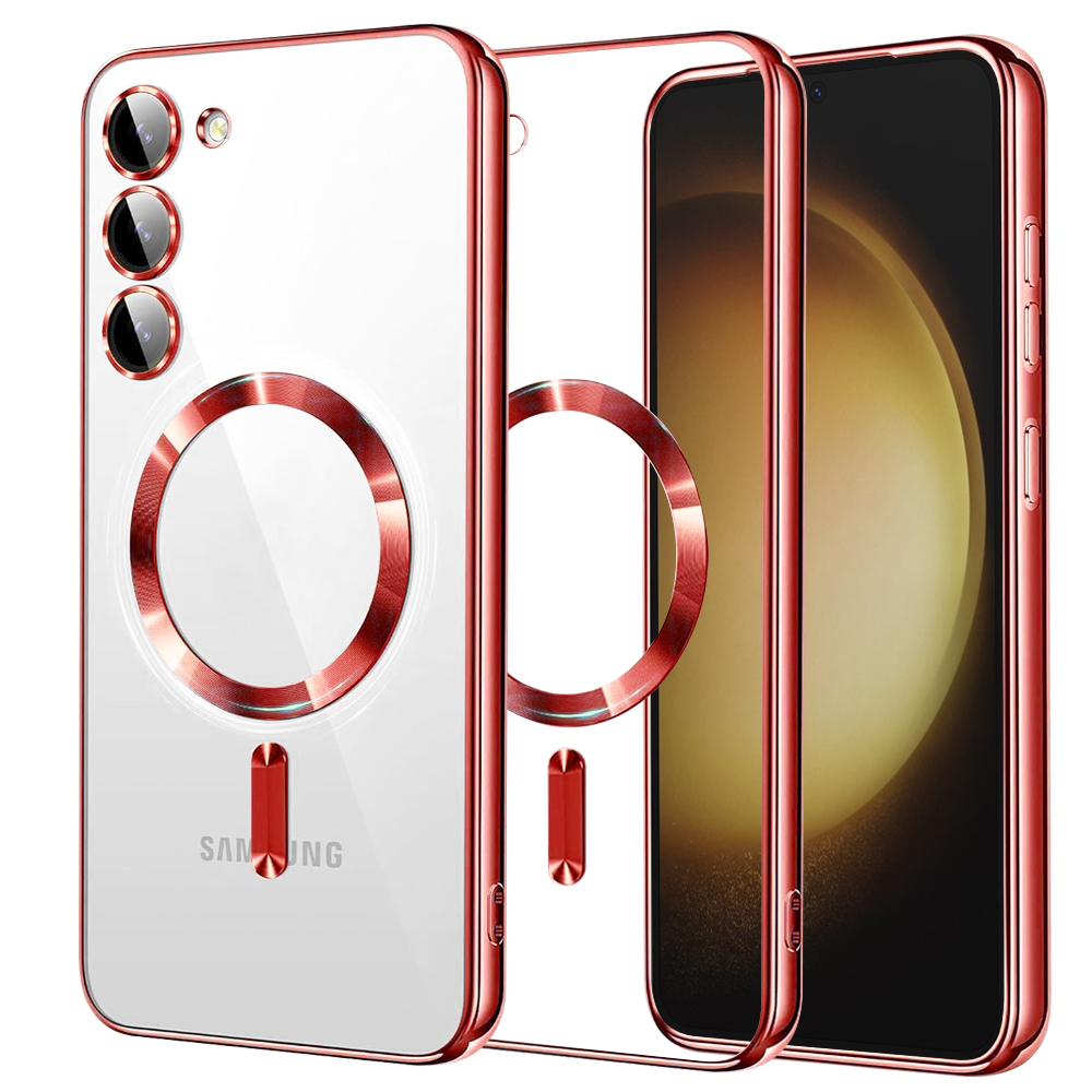 Калъф за Samsung Galaxy S23 Plus - Techsuit Luxury Crystal MagSafe - Червен