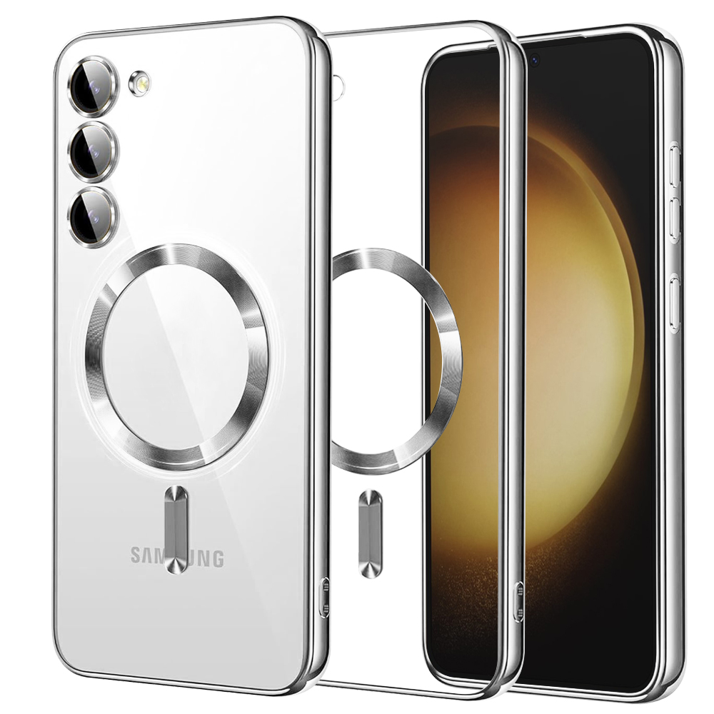 Калъф за Samsung Galaxy S23 Plus - Techsuit Luxury Crystal MagSafe - Сребрист