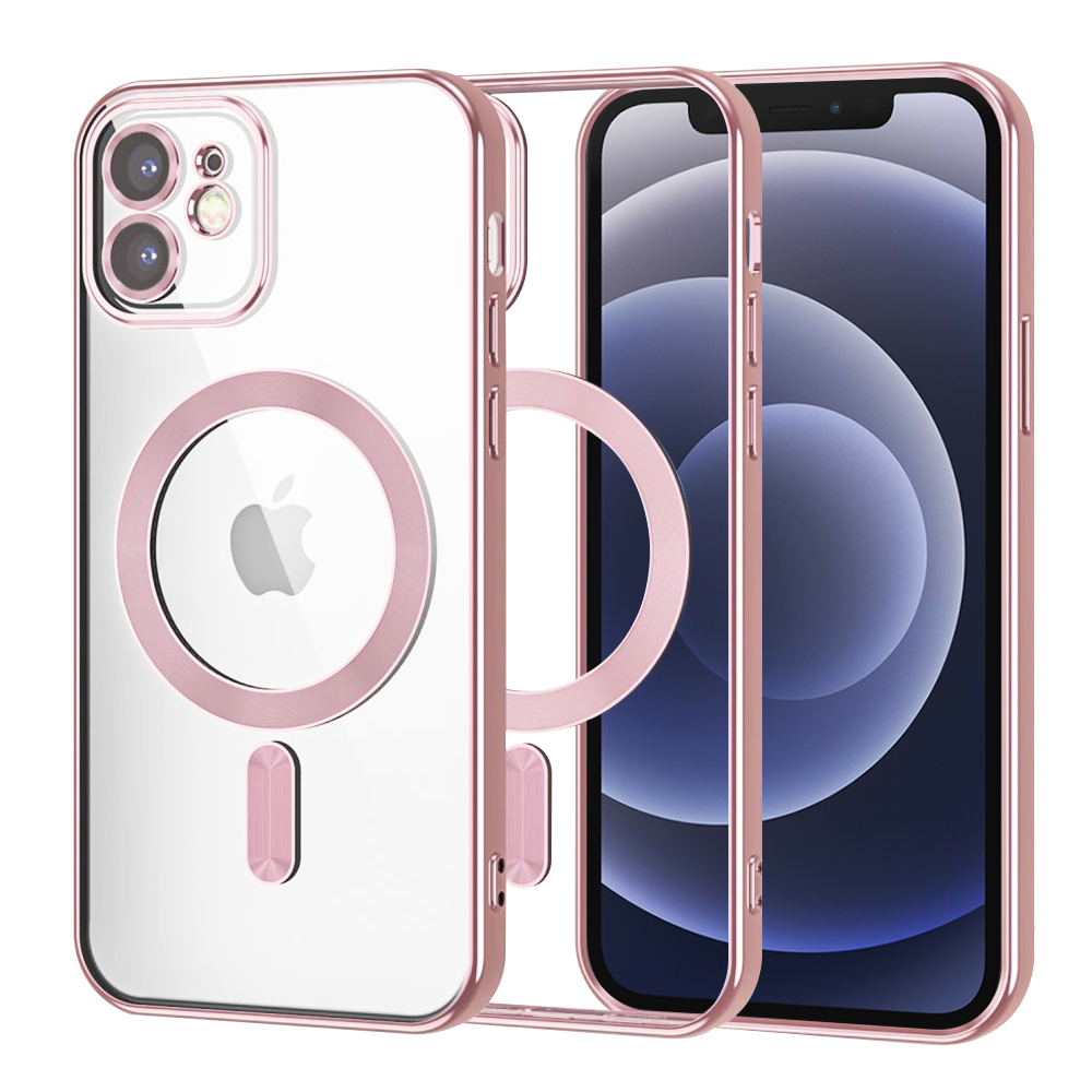 Калъф за iPhone 12 - Techsuit Luxury Crystal MagSafe - Розов