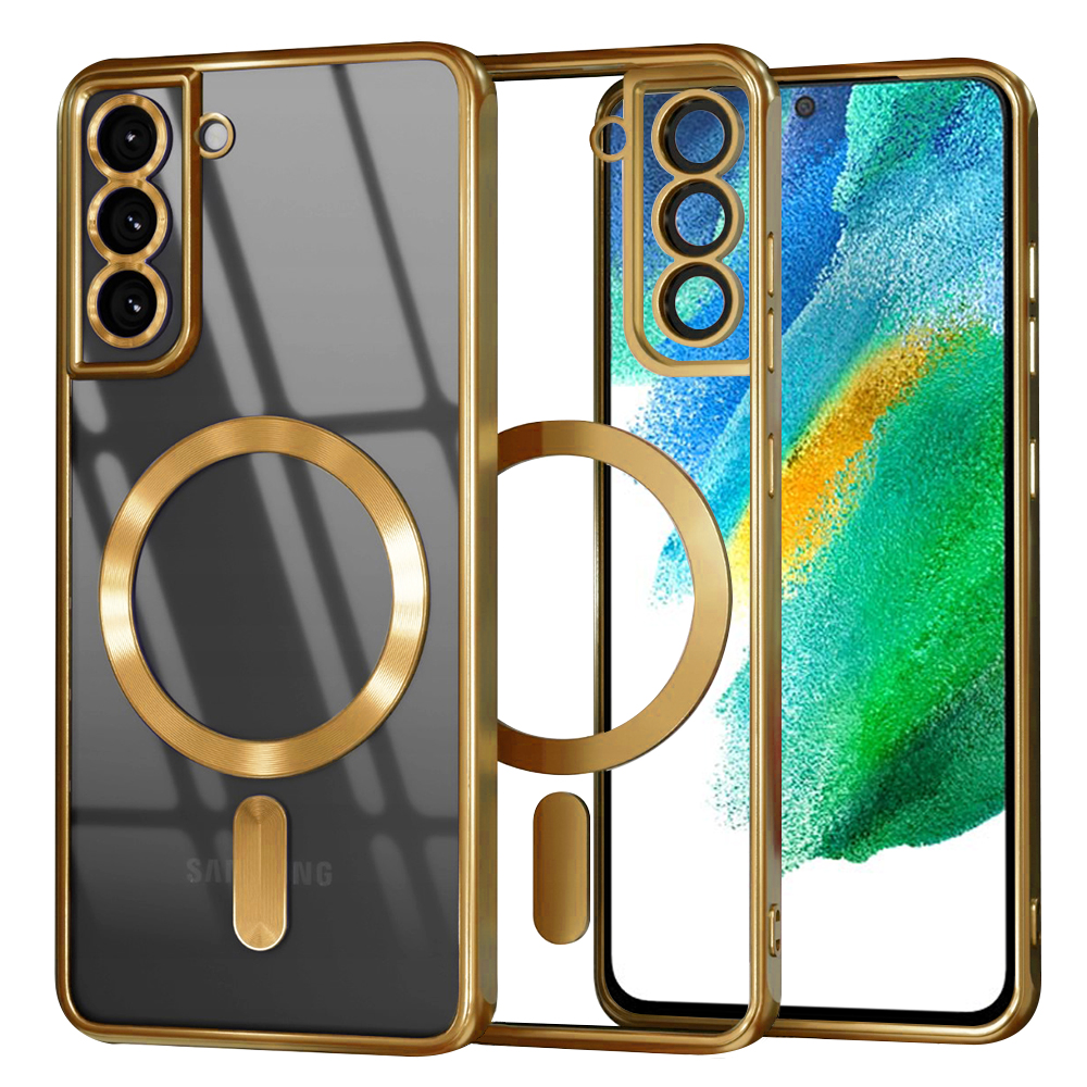 Калъф за Samsung Galaxy Galaxy S21 FE 5G - Techsuit Luxury Crystal MagSafe - Златен