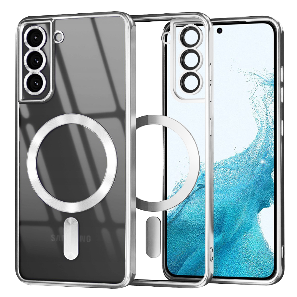 Калъф за Samsung Galaxy S22 5G - Techsuit Luxury Crystal MagSafe - Сребрист