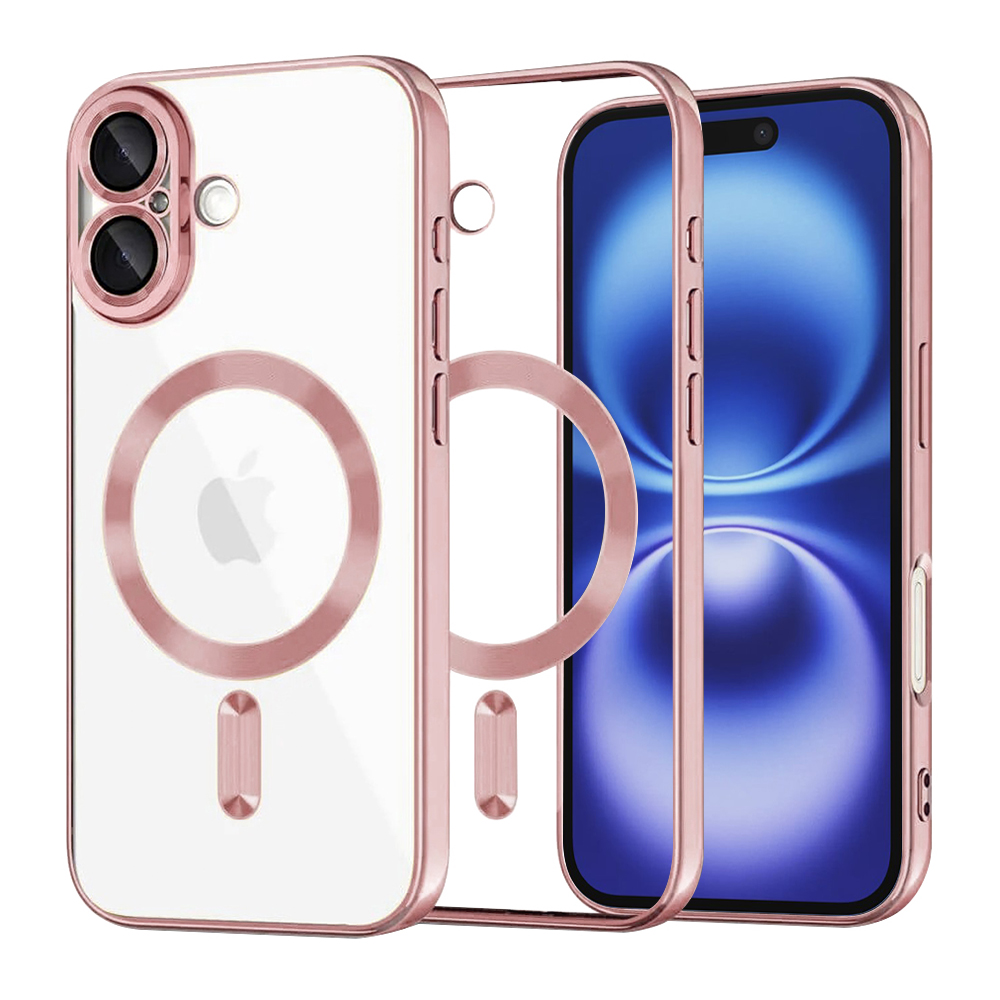 Калъф за iPhone 16 - Techsuit Luxury Crystal MagSafe - Розов