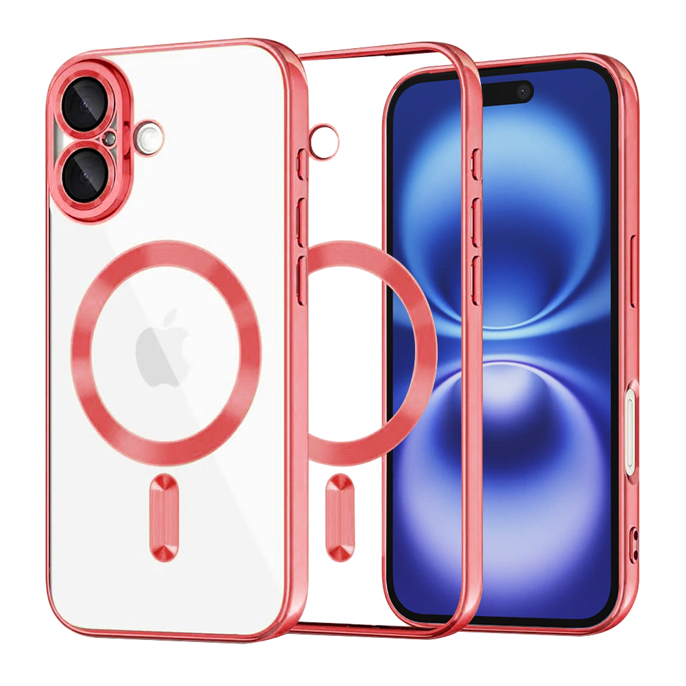 Калъф за iPhone 16 - Techsuit Luxury Crystal MagSafe - Червен
