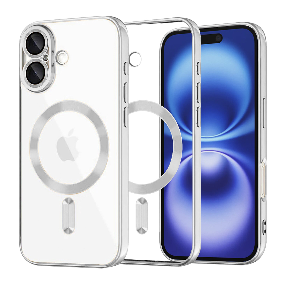 Калъф за iPhone 16 - Techsuit Luxury Crystal MagSafe - Сребрист