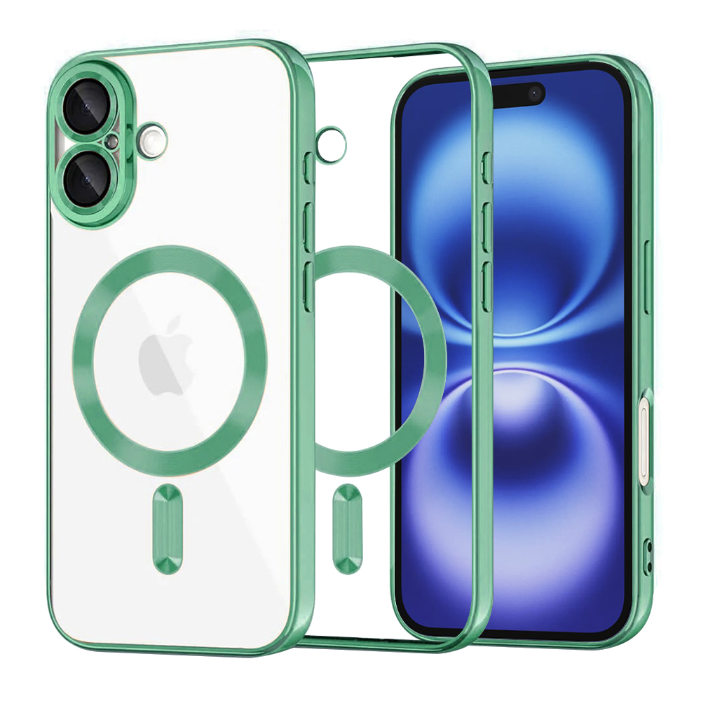 Калъф за iPhone 16 - Techsuit Luxury Crystal MagSafe - светло зелен