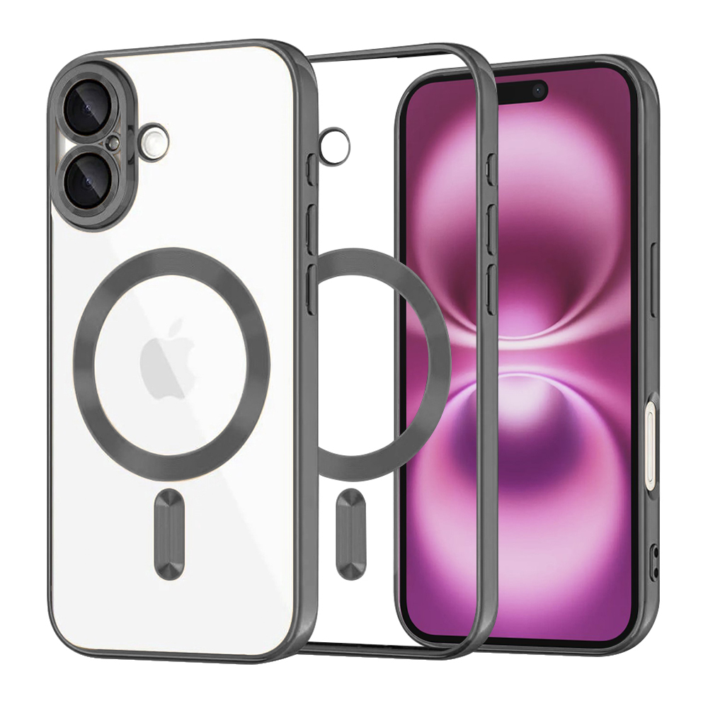 Калъф за iPhone 16 Plus - Techsuit Luxury Crystal MagSafe - Черен