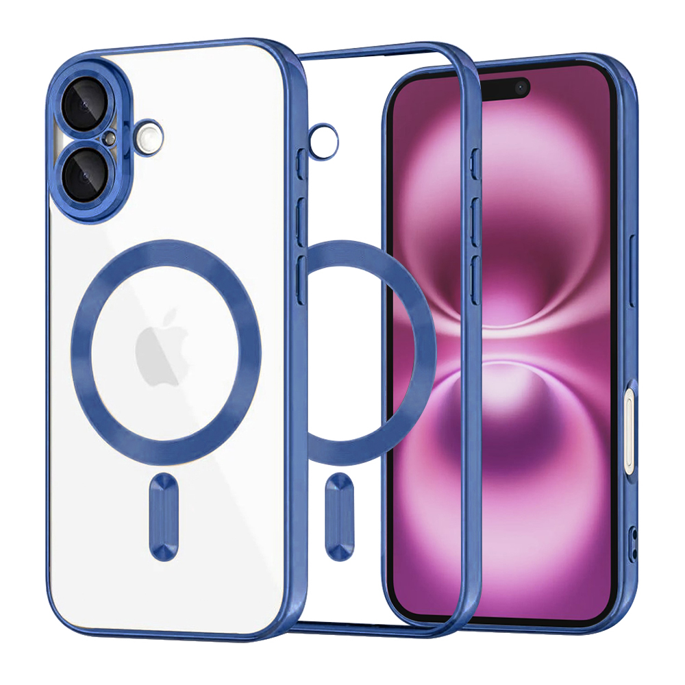 Калъф за iPhone 16 Plus - Techsuit Luxury Crystal MagSafe - Deep Син