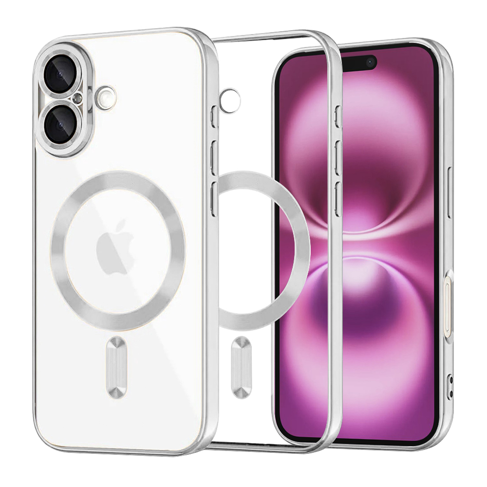 Калъф за iPhone 16 Plus - Techsuit Luxury Crystal MagSafe - Сребрист