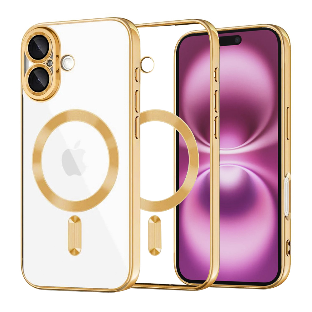 Калъф за iPhone 16 Plus - Techsuit Luxury Crystal MagSafe - златен