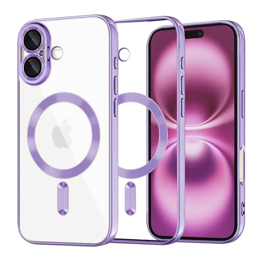 Калъф за iPhone 16 Plus - Techsuit Luxury Crystal MagSafe - Светло лилав