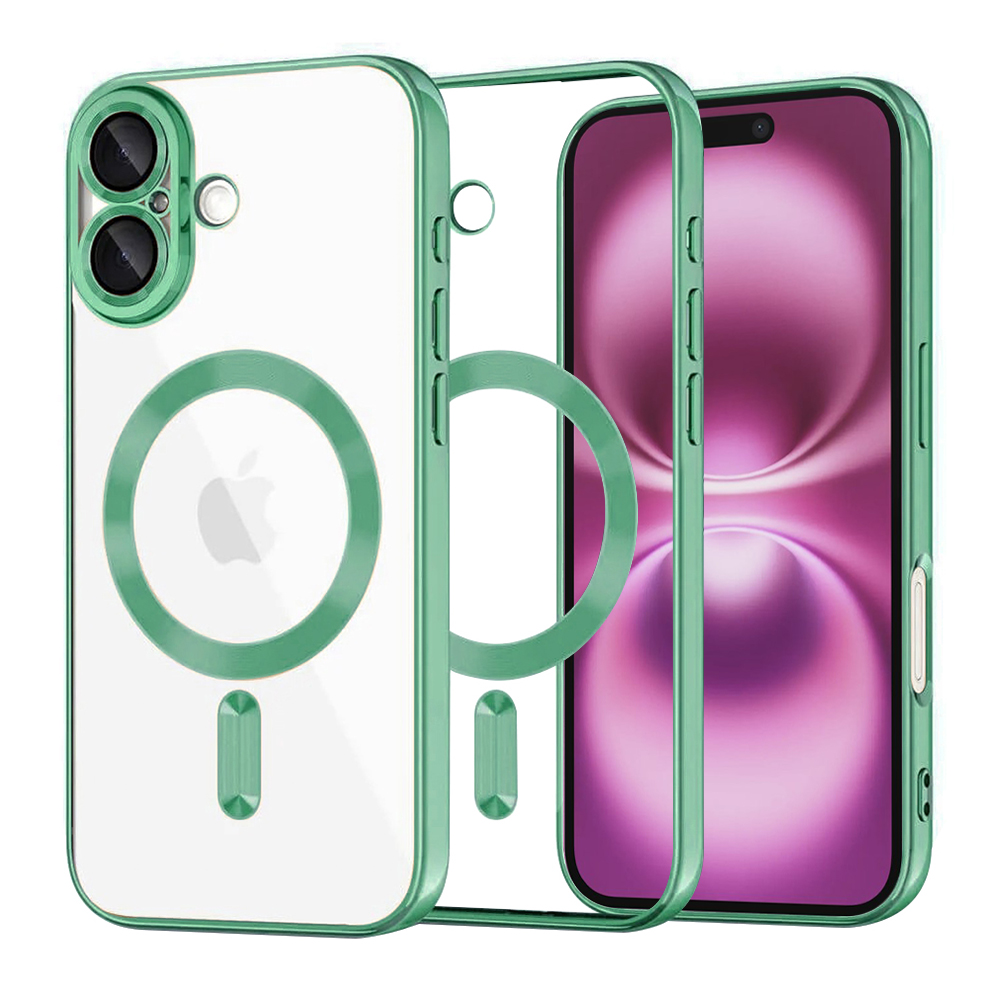 Калъф за iPhone 16 Plus - Techsuit Luxury Crystal MagSafe - светло зелен