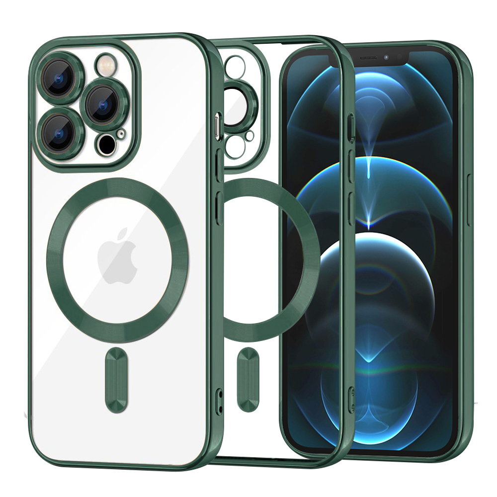 Калъф за iPhone 12 Pro Max - Techsuit Luxury Crystal MagSafe - Deep Зелен