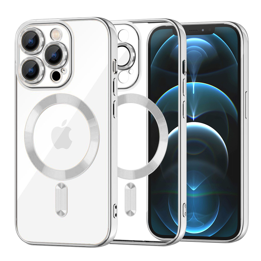 Калъф за iPhone 12 Pro Max - Techsuit Luxury Crystal MagSafe - Сребрист