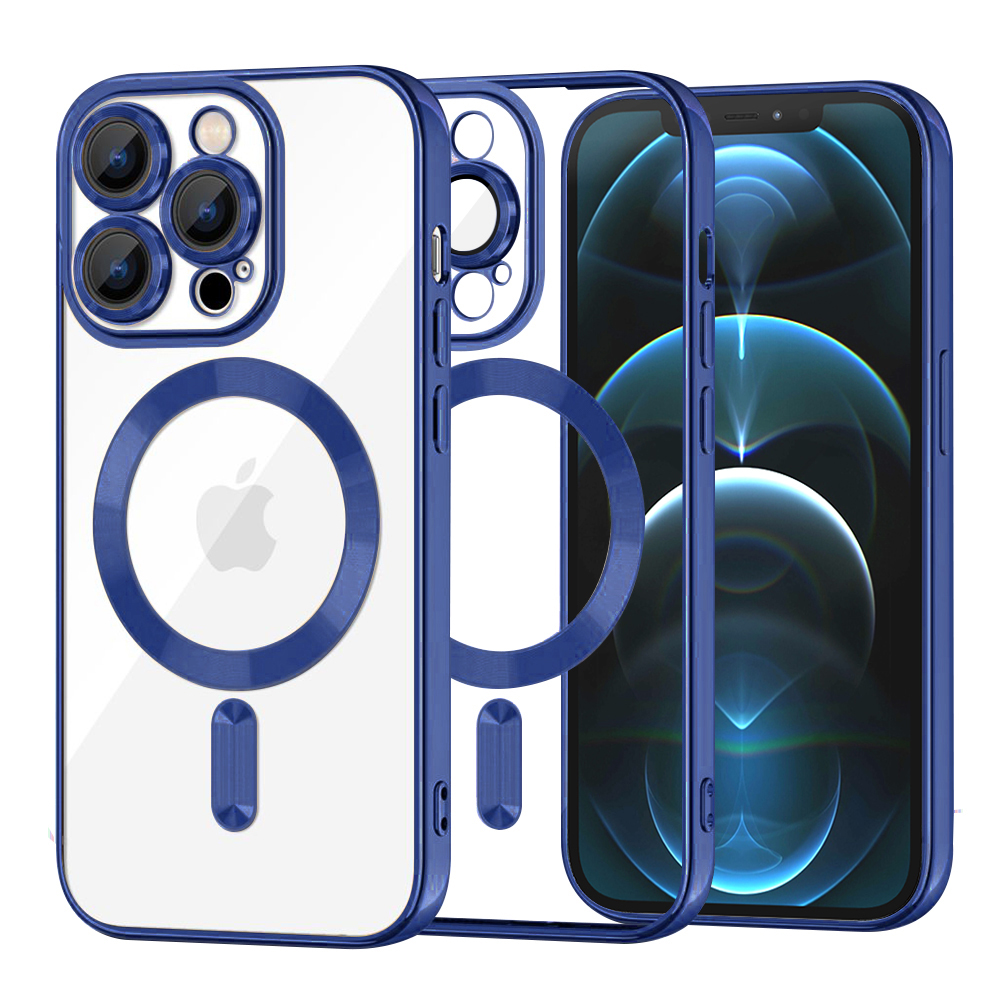 Калъф за iPhone 12 Pro Max - Techsuit Luxury Crystal MagSafe - Deep Син