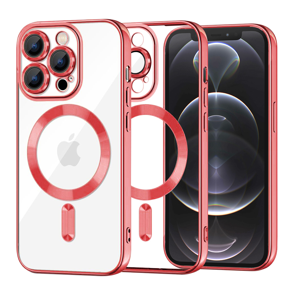 Калъф за iPhone 12 Pro - Techsuit Luxury Crystal MagSafe - Червен