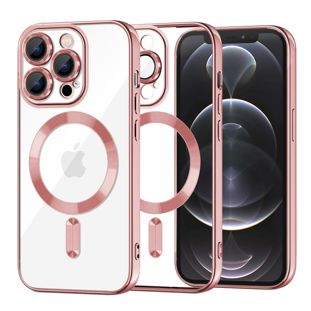 Калъф за iPhone 12 Pro - Techsuit Luxury Crystal MagSafe - Розов