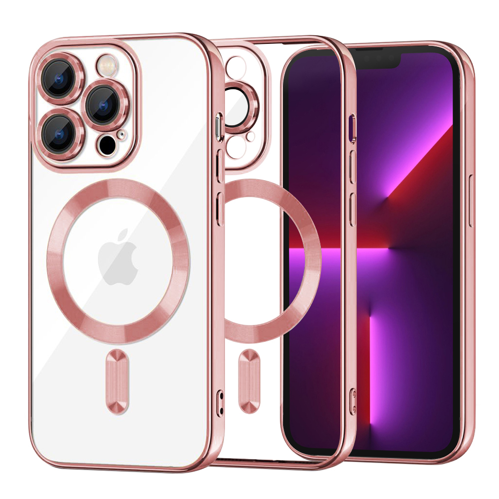 Калъф за iPhone 13 Pro - Techsuit Luxury Crystal MagSafe - Розов
