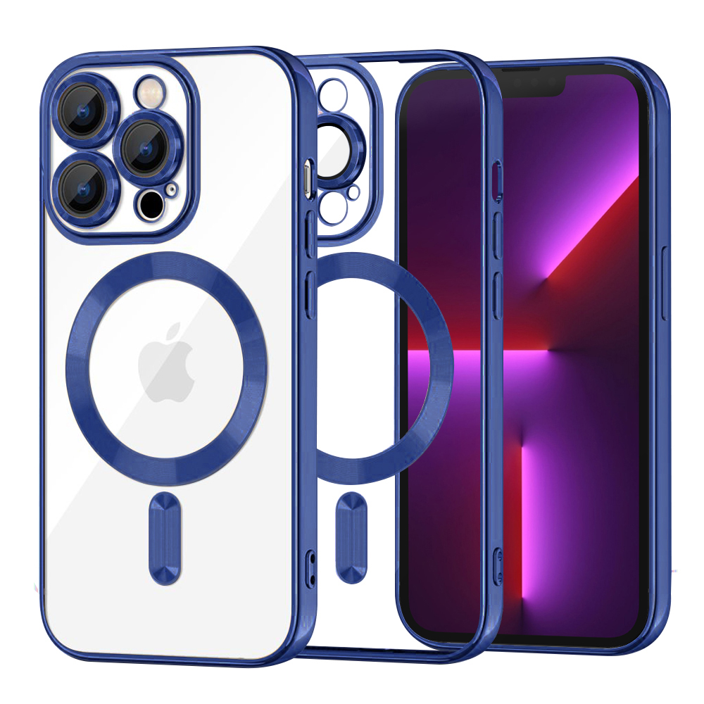 Калъф за iPhone 13 Pro - Techsuit Luxury Crystal MagSafe - Deep Син