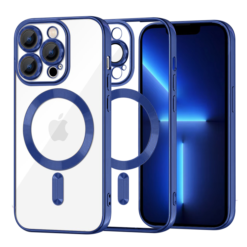 Калъф за iPhone 13 Pro Max - Techsuit Luxury Crystal MagSafe - Deep Син