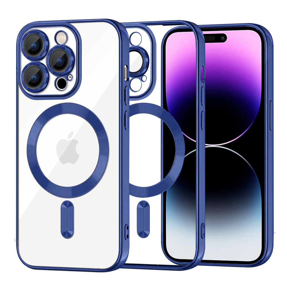 Калъф за iPhone 14 Pro Max - Techsuit Luxury Crystal MagSafe - Deep Син