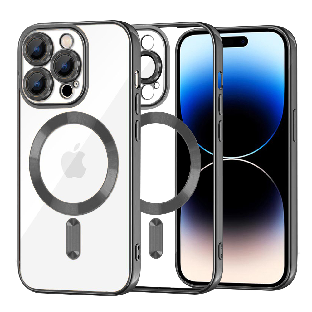 Калъф за iPhone 14 Pro - Techsuit Luxury Crystal MagSafe - Черен