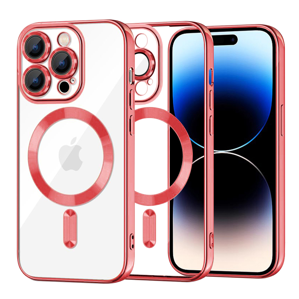 Калъф за iPhone 14 Pro - Techsuit Luxury Crystal MagSafe - Червен
