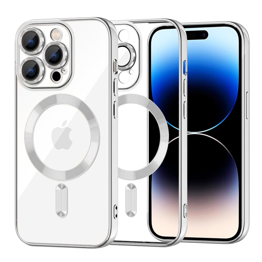 Калъф за iPhone 14 Pro - Techsuit Luxury Crystal MagSafe - Сребрист